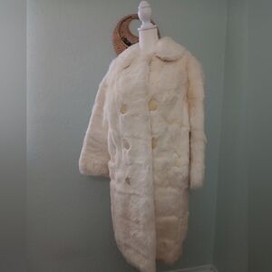 Vintage Lord & Taylor White Fur Coat Sz S/M